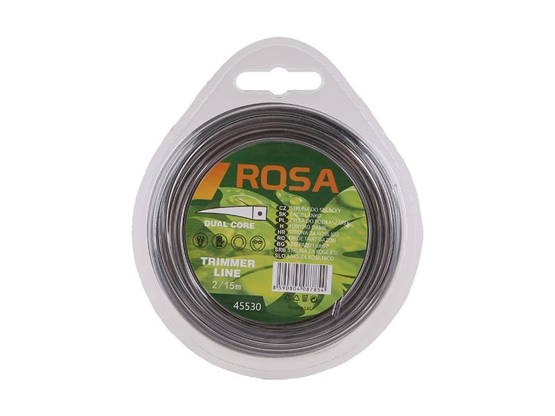 ROSA Sfoară de tuns iarba 2 mm x 15 m pătrat armat