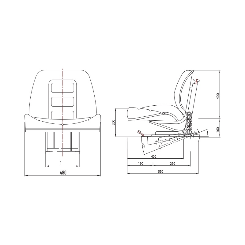 Scaun universal tractor, Cod: DISBV58, Brand: KONIG TRAKTOREN