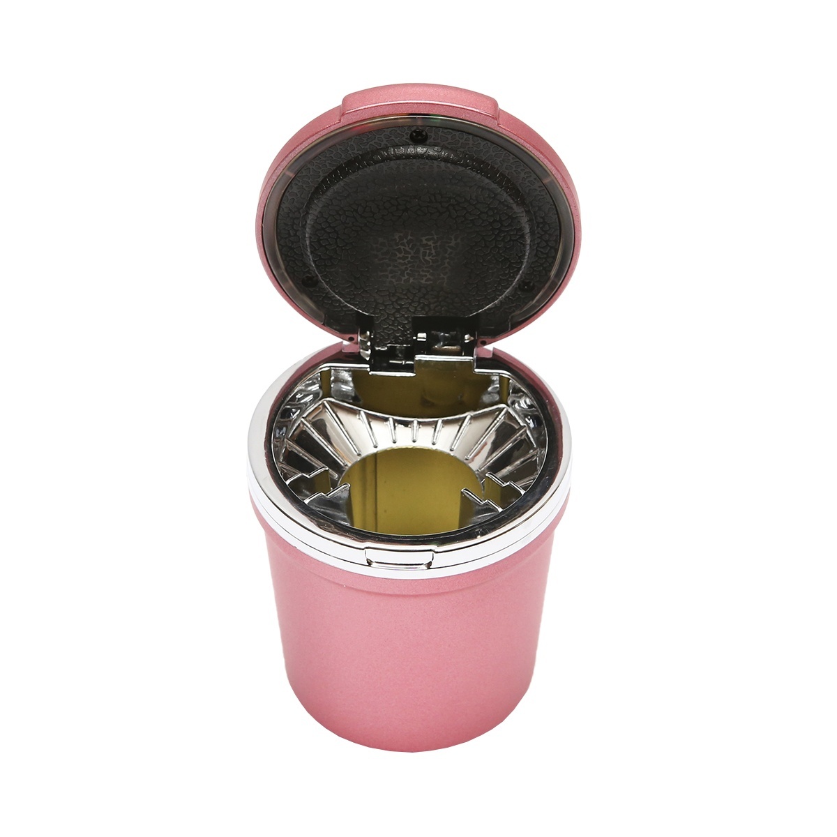 Scrumiera auto universala roz-argintiu cu lumina multicolor LED, BK90937P, BRECKNER GERMANY