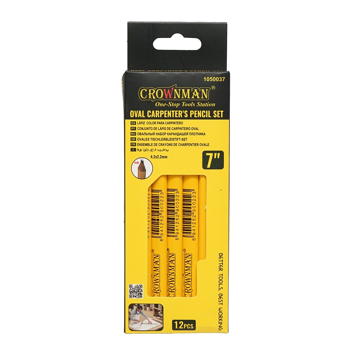 Set 12 creioane ovale tamplarie 178x4.2x2.2mm, Cod: DISPN77, Marca: CROWNMAN