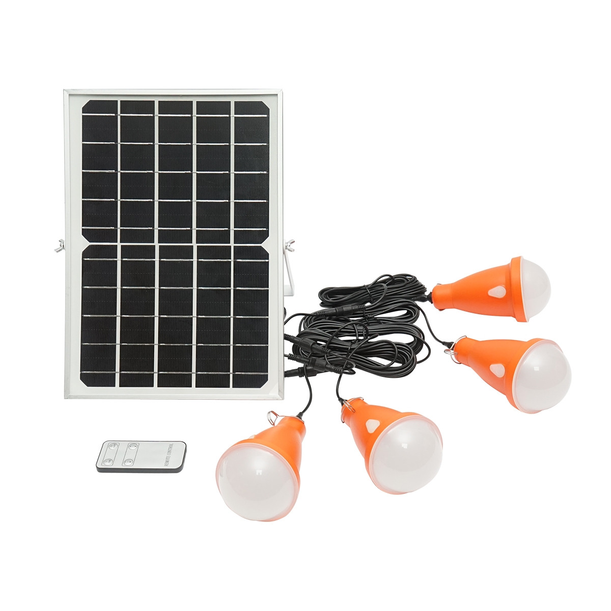 Sistem pentru iluminat cu becuri 4x16 LED-uri, panou solar 5V/10W si telecomanda, Cod: BK69216 Echivalență: DISDW36, Breckner Germany