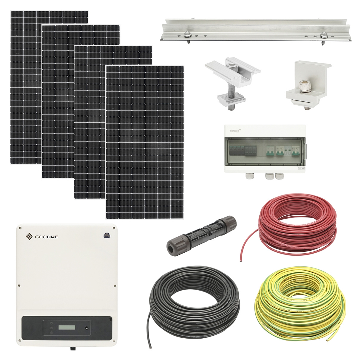 Sistem solar fotovoltaic 3KW monofazic, prosumator ON-GRID cu 8 panouri fotovoltaice LONGI 450W prindere pe acoperis de tabla, Cod: KIT3KW-GW3000D-NS.1, Brand: INVT