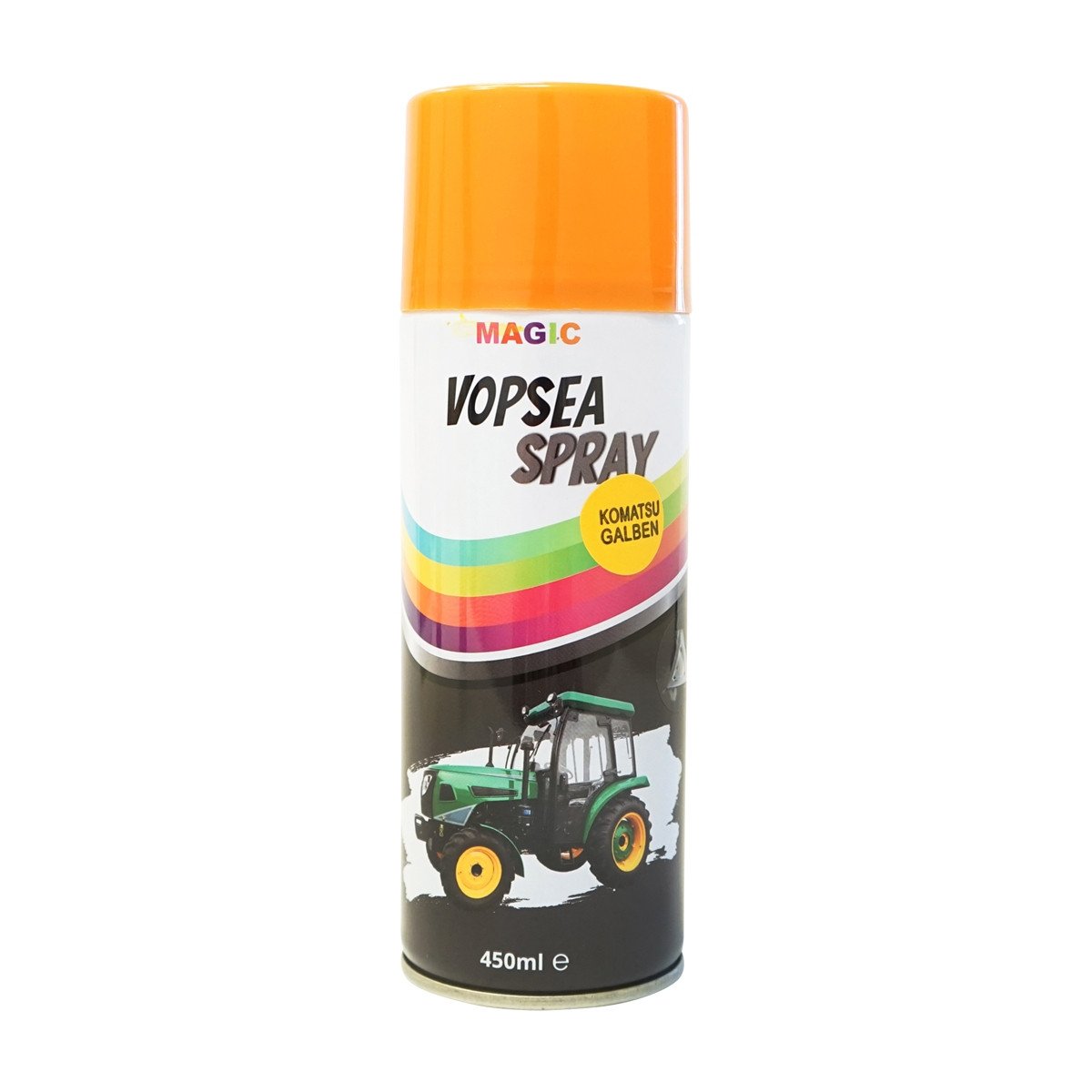 Spray vopsea auto galben tip Komatsu profesionala cu uscare rapida 450ml, Cod: BK831113,Brand: MAGIC