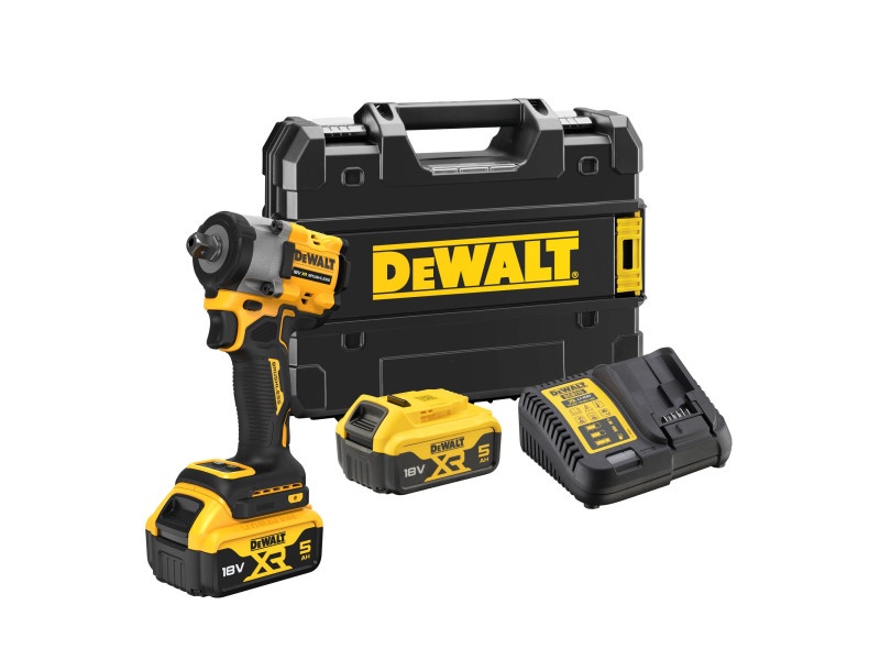 Șurubelniță cu impact fără fir DEWALT 18 V (2 baterii 5.0 Ah + încărcător + TSTAK) DCF922P2T