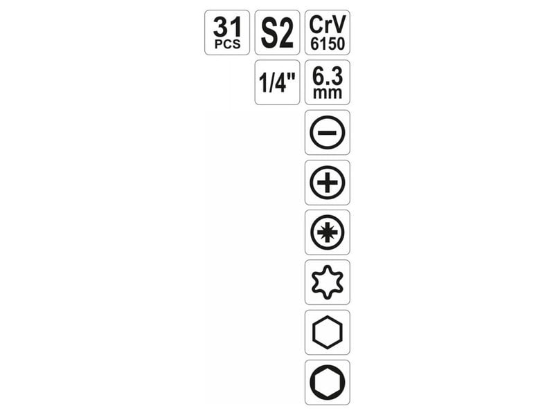 Șurubelniță YATO flexibilă 1/4" 31 bucăți