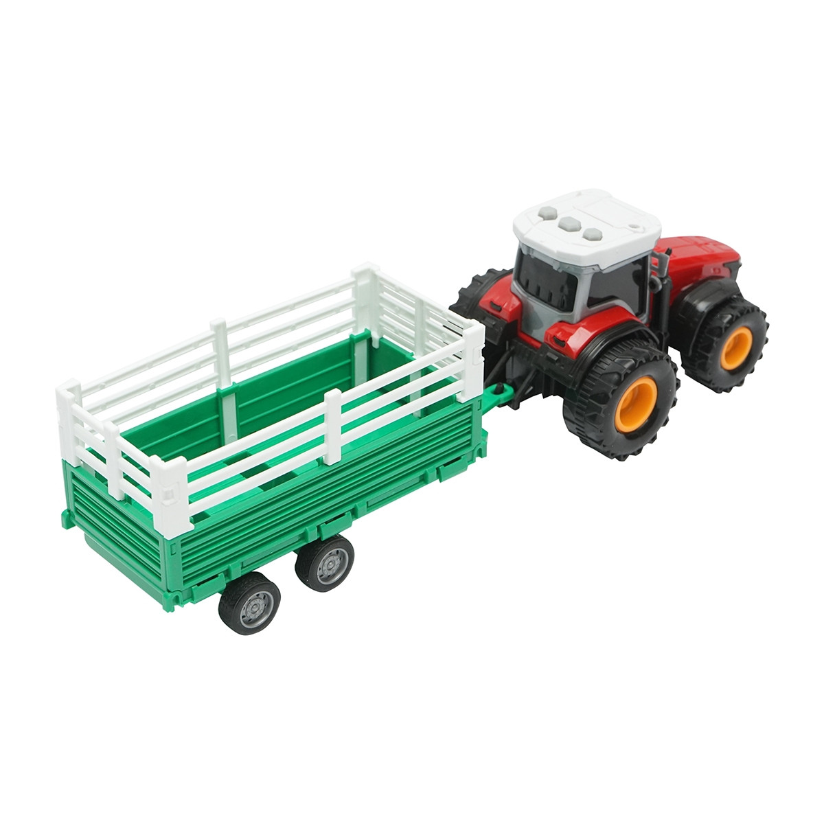Tractor rosu cu remorca, 304x85x83mm jucarie copii +3 ani, Cod: DISLW90 - 3 | YEO