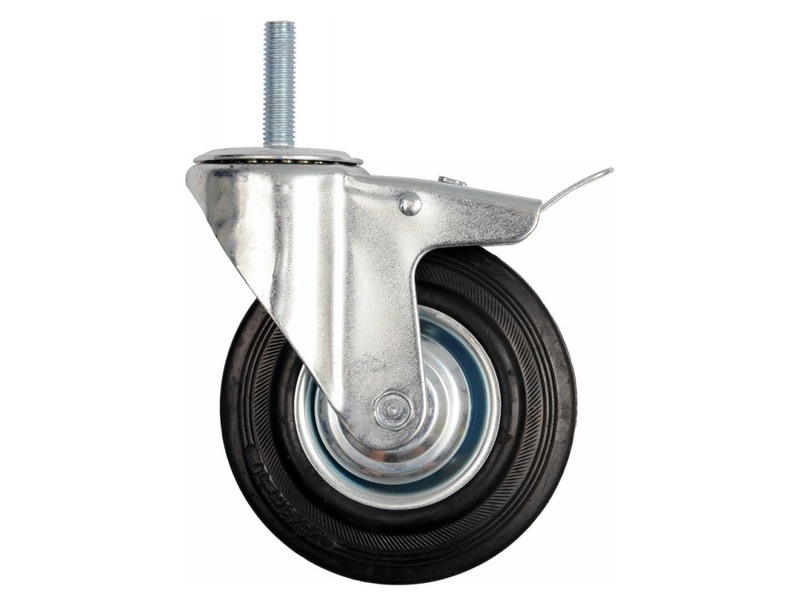 VOREL Roată industrială cu frână pivotantă 125 mm 100 kg