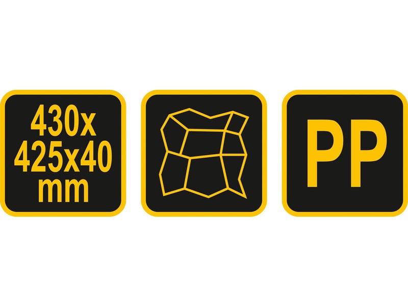 VOREL Șablon pătrat pentru piatră 430 x 425 x 40 mm - 3 | YEO