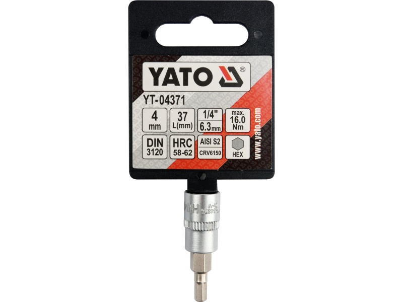 YATO Bit cheie tubulară Allen 1/4" 4 mm CrV - 4 | YEO