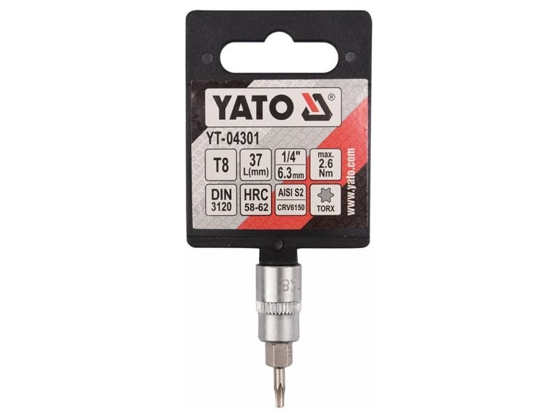 YATO Bit cheie tubulară Torx 1/4" T8 CrV - 1 | YEO