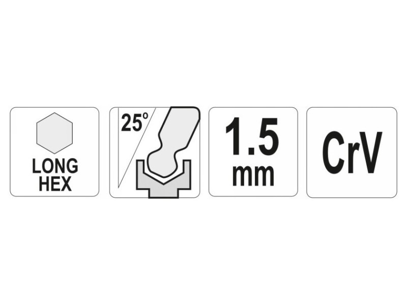 YATO Cheie Allen cu cap sferic lung 1,5 mm CrV - 1 | YEO