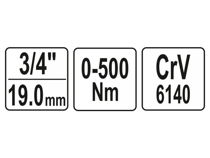 YATO Cheie dinamometrică 3/4" 0-500 Nm CrV