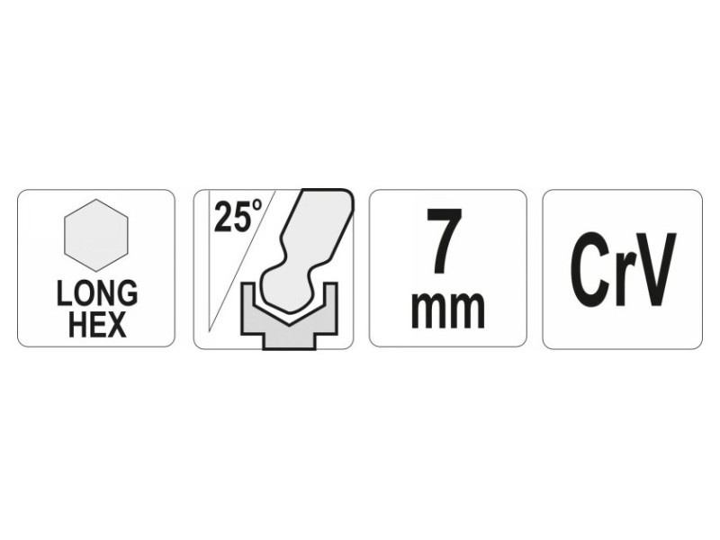 YATO Cheie hexagonală cu capăt sferic lung 7,0 mm CrV - 1 | YEO