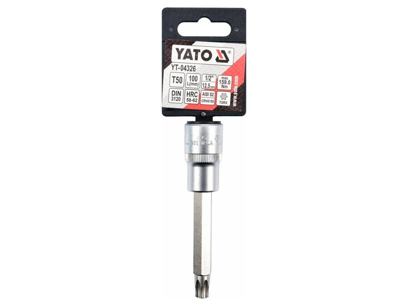 YATO cheie tubulară cu bit lung Torx 1/2" T50 CrV - 2 | YEO