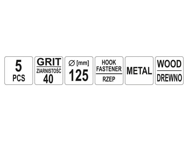 YATO Disc de fixare Velcro 125 mm / P40 (5 buc)