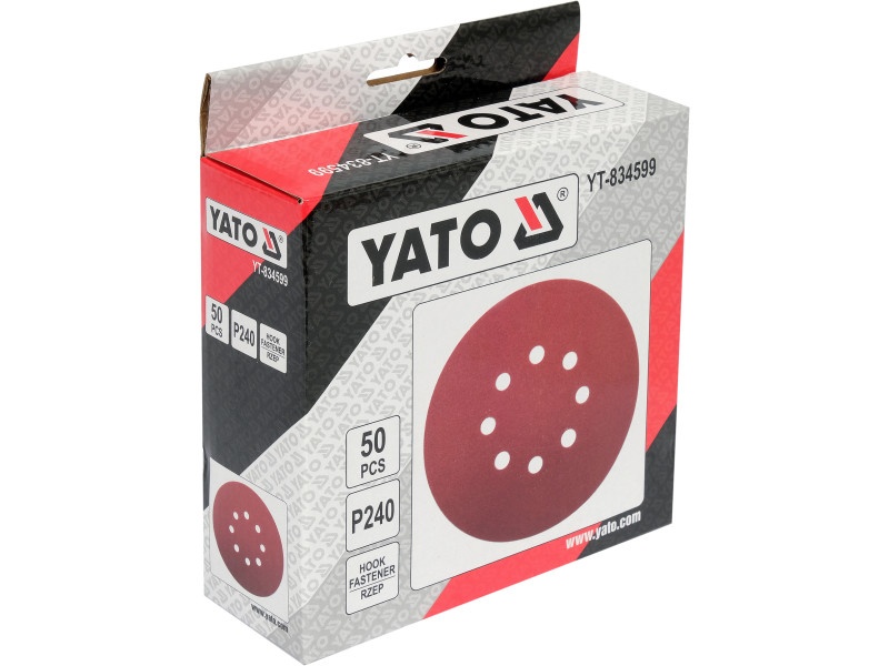 YATO Disc de fixare Velcro 150 mm / P240 8 găuri (50 buc) - 2 | YEO