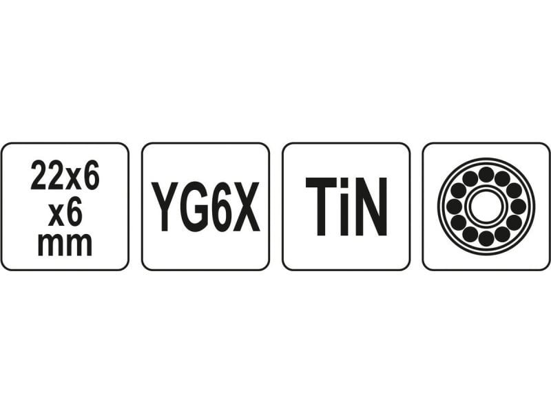 YATO Disc de tăiat gresie 22 x 6 x 6 mm Acoperire TiN