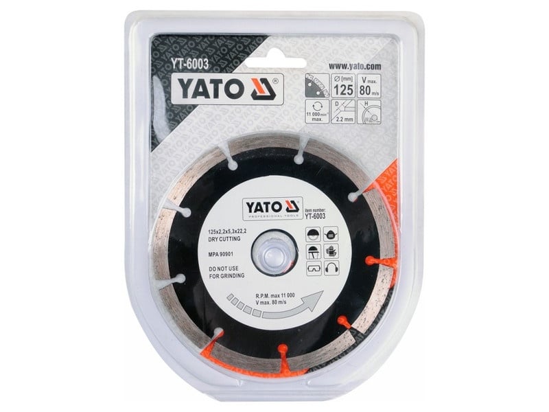 YATO Disc de tăiere diamantat 125 x 2,2 x 8,0 x 22,2 mm segmentat - 1 | YEO