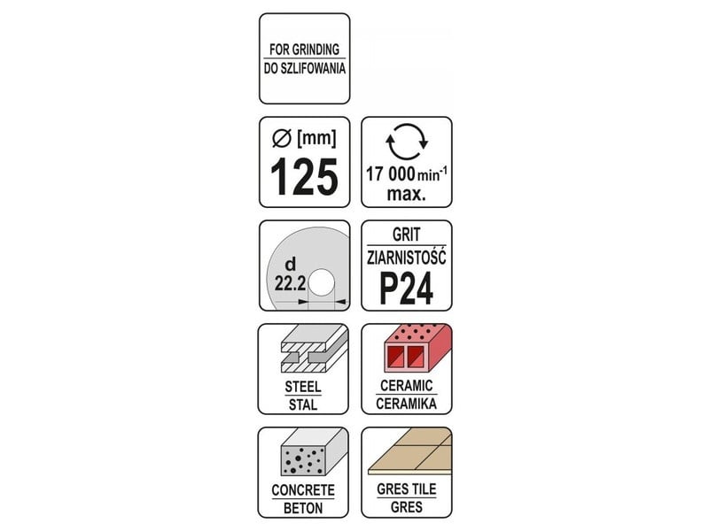 YATO Disc universal de șlefuit 125 x 22,2 mm / P24 - 2 | YEO