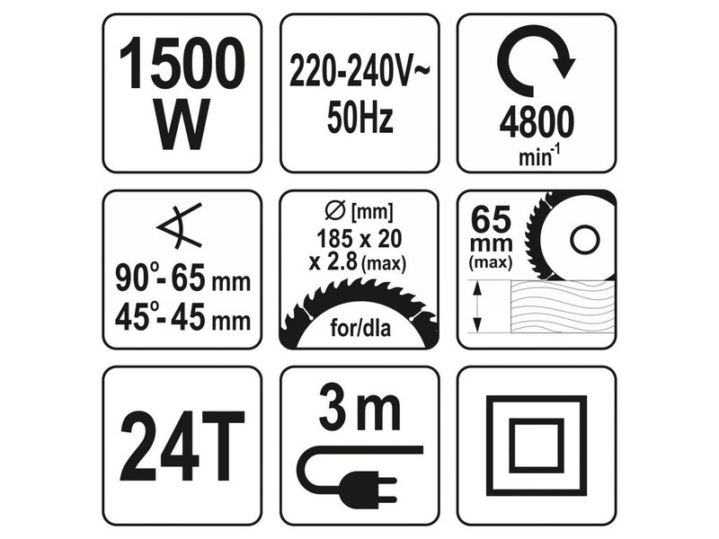 YATO Ferăstrău circular 185 mm 1500 W - 4 | YEO