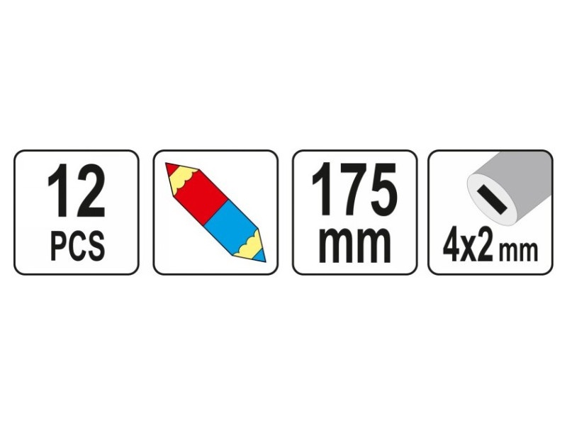 YATO Foarfece albastru-roșu (12 buc) - 2 | YEO