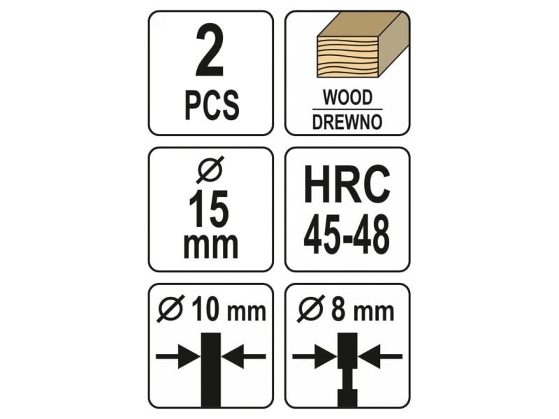 YATO Forstner și set de burghie 2 piese 15 mm