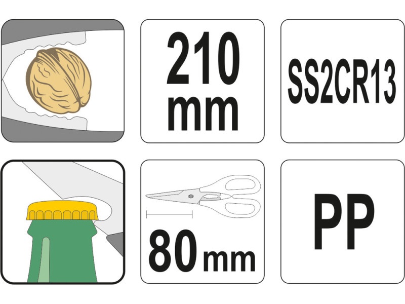 YATO GASTRO Foarfece de bucătărie 210 mm - 3 | YEO
