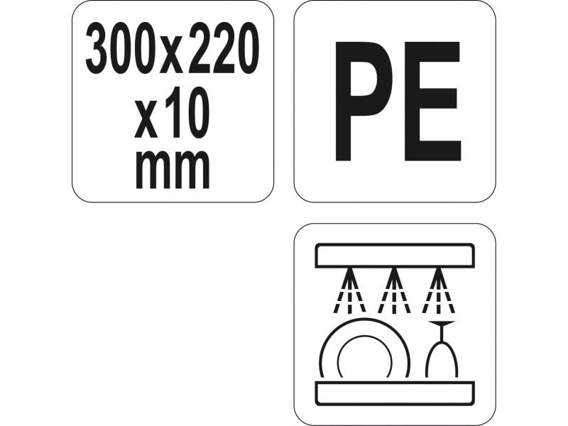 YATO GASTRO Placă de tăiat 300 x 220 x 10 mm PE alb - 2 | YEO