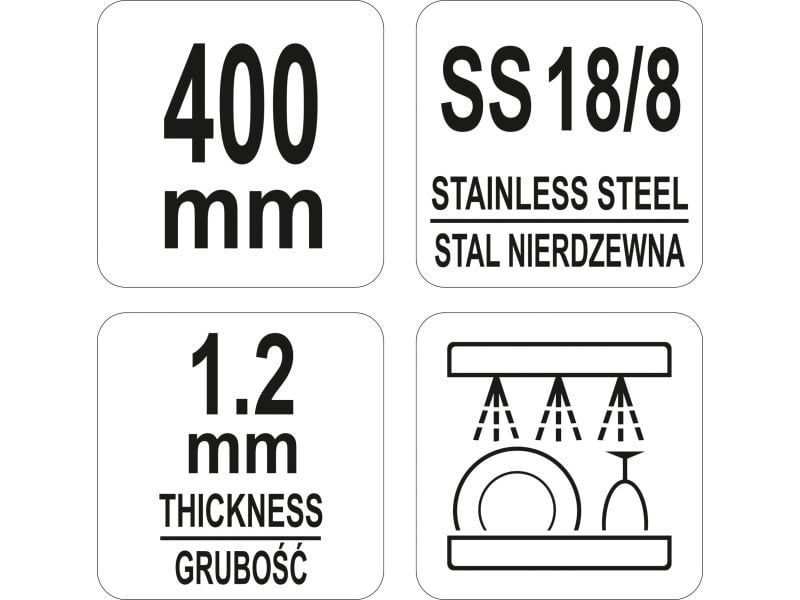 YATO GASTRO Prindere grătar Inox 400 mm - 2 | YEO