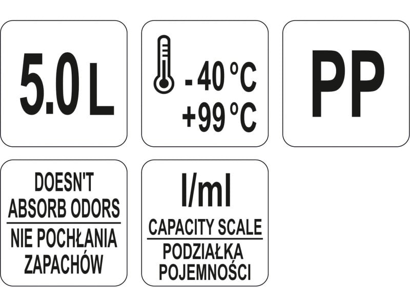 YATO GASTRO Ulcior de măsurare din plastic 5000 ml - 1 | YEO