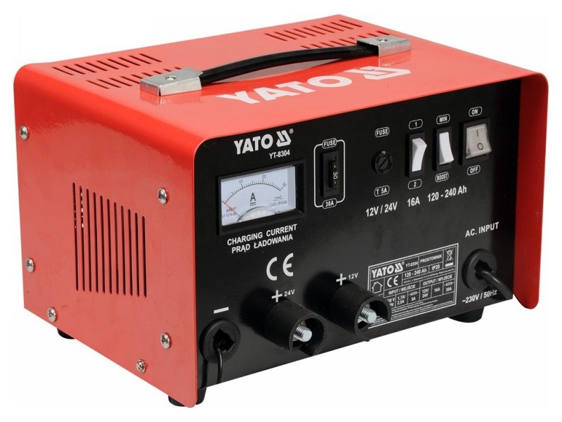 YATO Încărcător de baterii 12-24 V / 16 A / 120-240 Ah