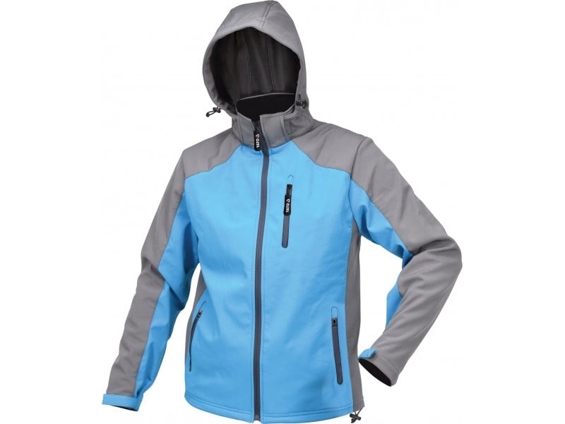 YATO Jachetă de protecție softshell pentru lucru cu glugă albastru-gri dimensiune XL