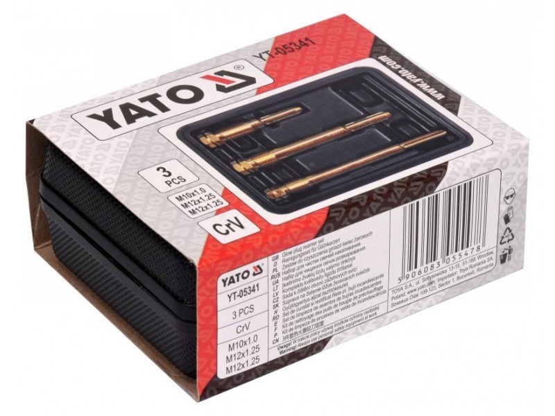 YATO Kit de reparare și curățare a filetului bujiei 3 piese M10-M12 CrV - 3 | YEO