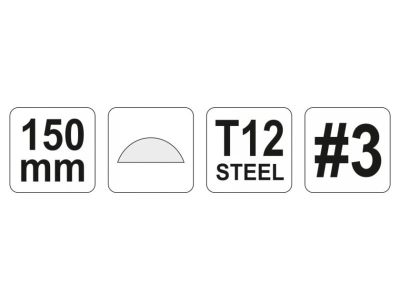 YATO limă cu jumătate de roată 150 mm / #3 fin