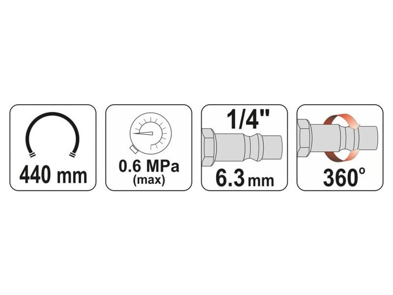 YATO Roată Suflantă Gun cu manometru 1/4" - 2 | YEO