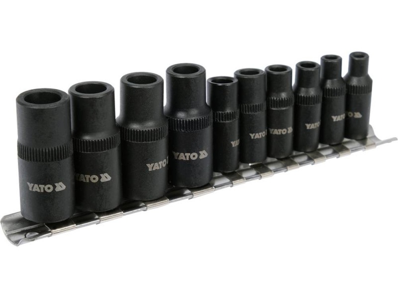 YATO Set adaptor pentru mufa de burghiu 10 piese 1/4", 3/8"