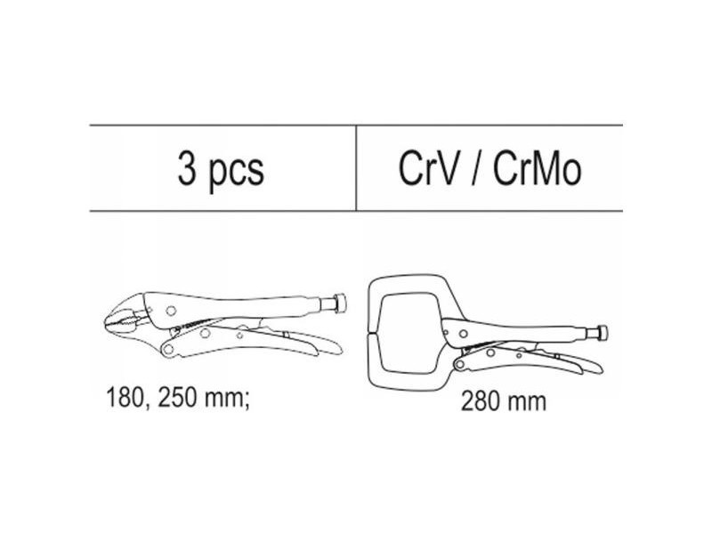 YATO Set de clești cu auto-blocare 3 piese (căptușeală de sertar) - 1 | YEO