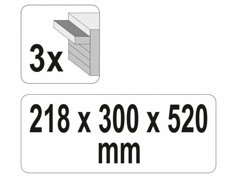 YATO Toolbox metalic 3 sertare