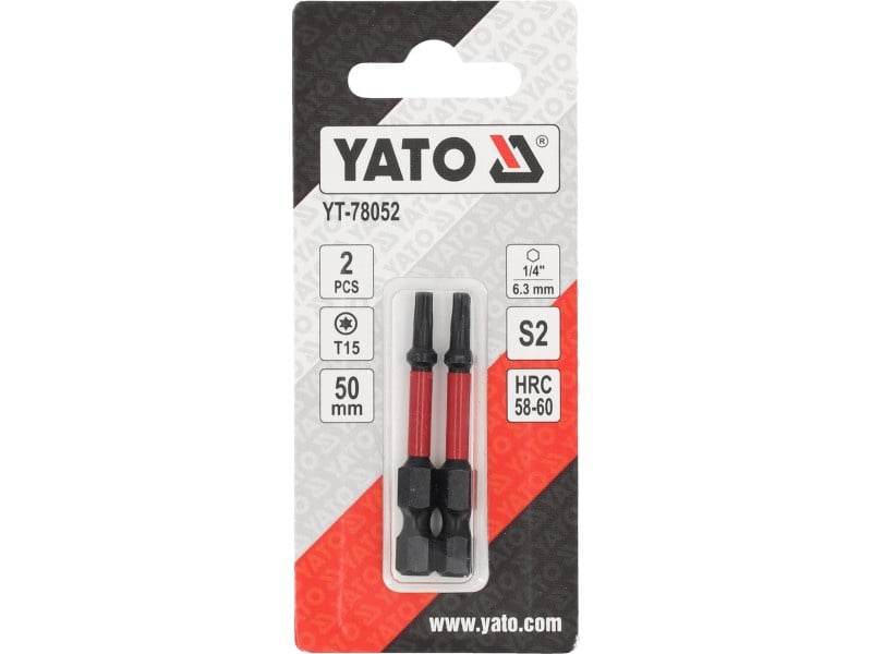 YATO Vârf bit de impact T15 x 50 mm (2 bucăți)