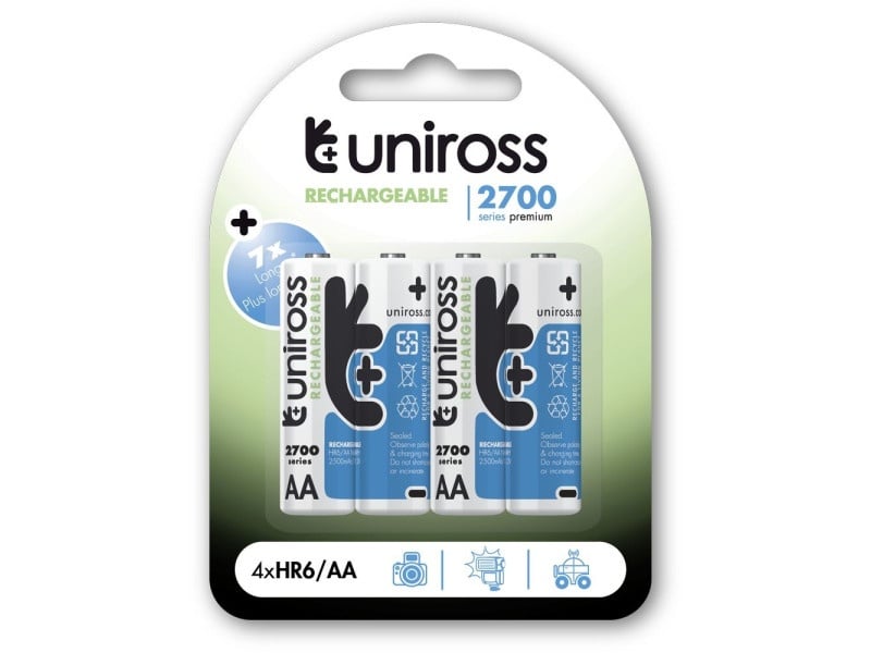 Baterie UNIROSS AA/ceruza 1.2 V 2700 mAh (4 buc)