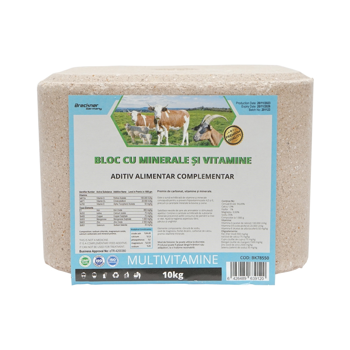 Bloc sare 10kg multivitamine pentru animale, Cod: BK78550, Brand: BRECKNER GERMANY