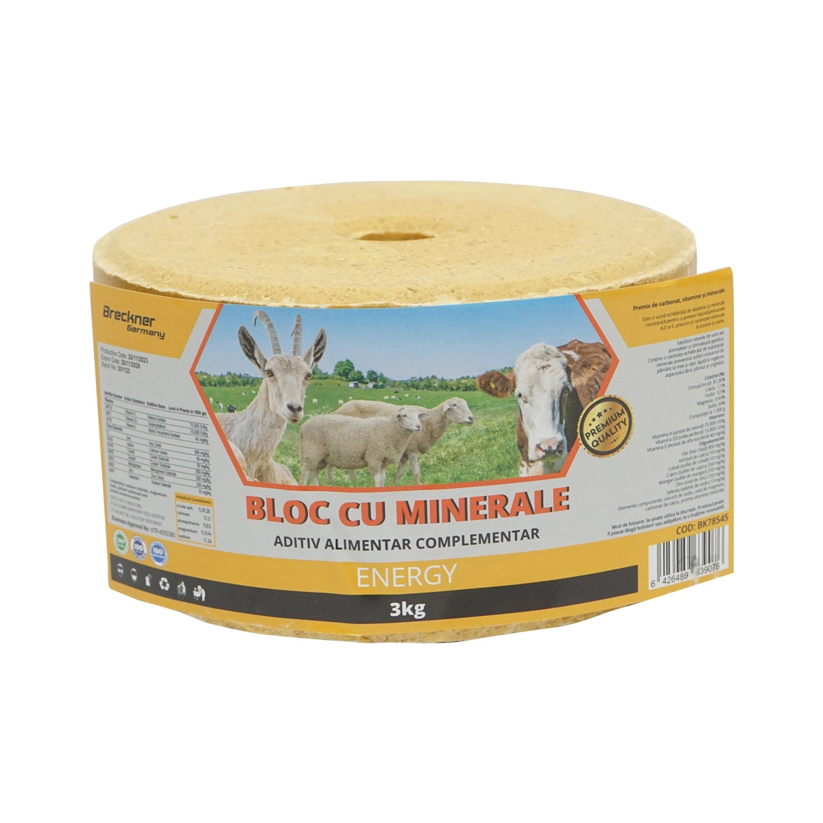 Bloc sare 3kg cu vitamine si minerale pentru animale, Cod: BK78545, Brand: BRECKNER GERMANY