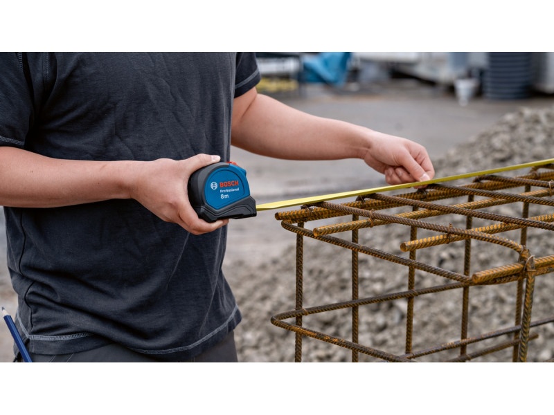 BOSCH Bandă de măsurare profesională 8 m x 27 mm magnetică, scalată pe ambele părți, Autolock