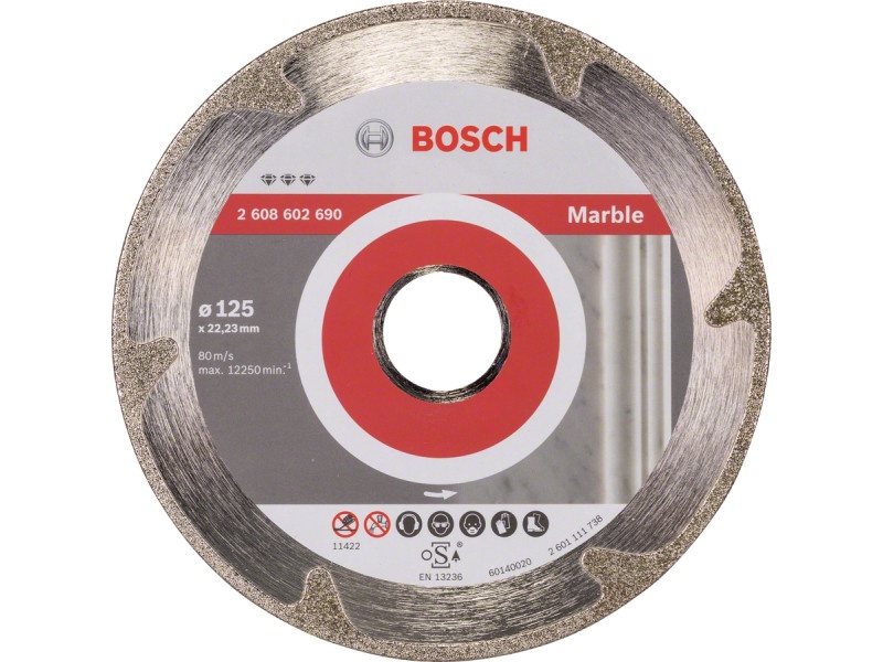 BOSCH Disc de tăiere diamantat 125 x 2,2 x 3,0 x 22,2 mm continuu Best for Marble
