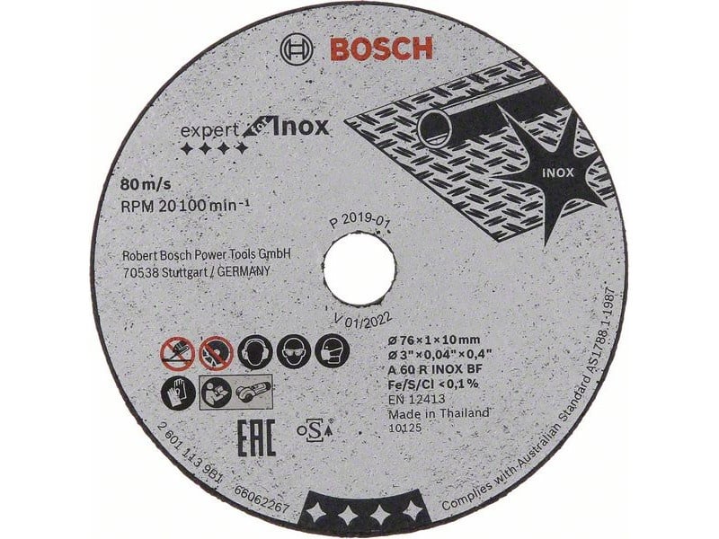 BOSCH Disc de tăiere pentru metal 76 x 1.0 x 10 mm drept Expert pentru Inox (5 buc)