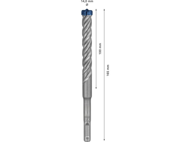 BOSCH EXPERT 7X Burghiu pentru piatră 14 x 165/100 mm cu patru tăișuri SDS-Plus