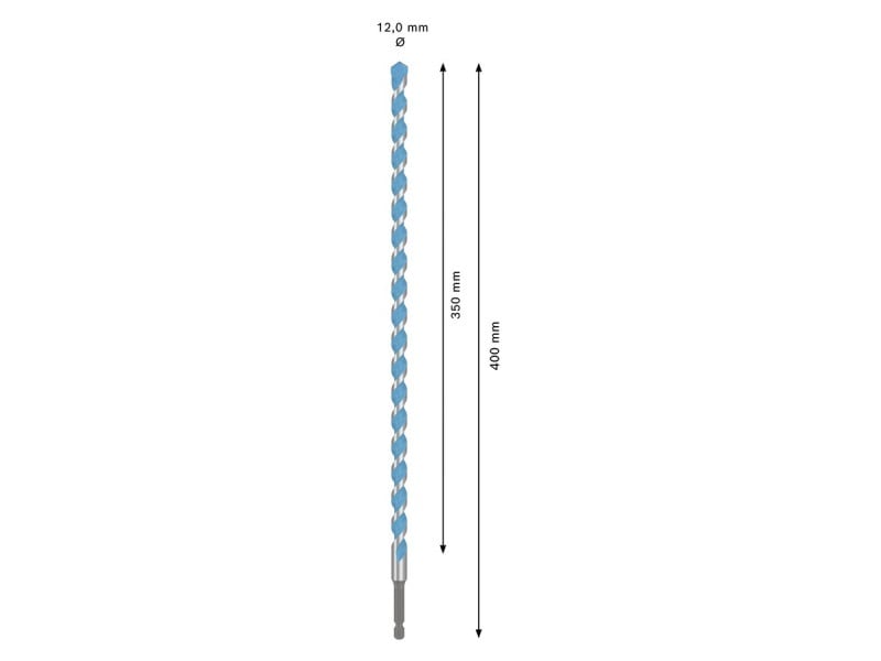 BOSCH EXPERT HEX-9 Burghiu universal 12,0 x 350/400 mm cu prindere burghiu 1/4"