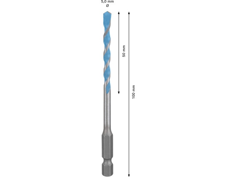 BOSCH EXPERT HEX-9 Burghiu universal 5,0 x 50/100 mm cu prindere burghiu 1/4"