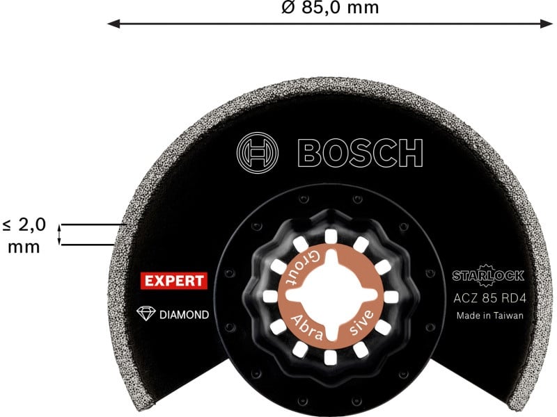 BOSCH EXPERT Lamă de ferăstrău pentru îndepărtarea deșeurilor ACZ 85 RD4 85 x 2,0 mm cu vârf din carbură Starlock