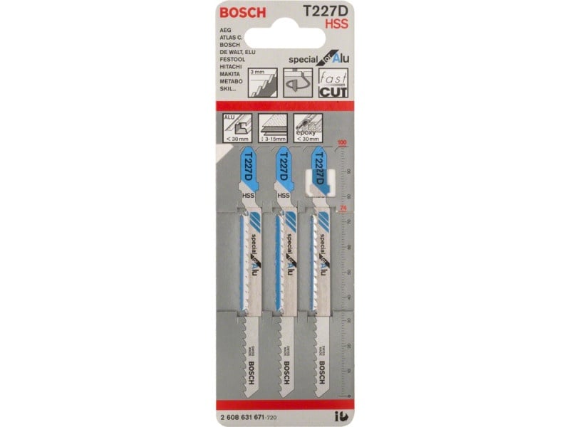 BOSCH Fierăstrău de aluminiu T227D 100/3,0 mm HSS (3 bucăți)